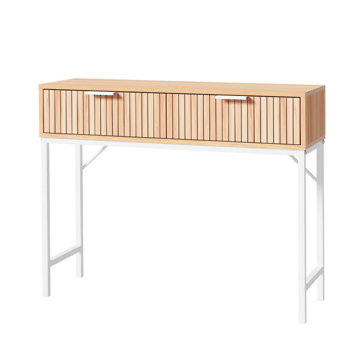 Melamine MDF Console Table with Fluted Design-Furniture > Living Room > Side Tables-Nomica Living