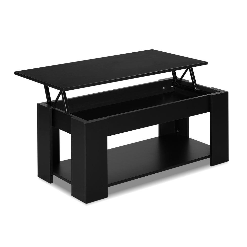 Black Lift-Top Coffee Table with Storage-Furniture > Living Room > Coffee Tables-Nomica Living