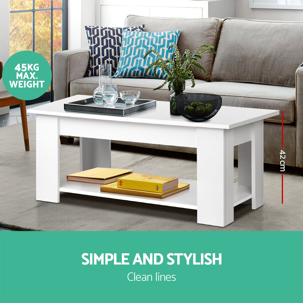 Lift-Top Coffee Table - Stylish White Finish-Furniture > Living Room > Coffee Tables-Nomica Living