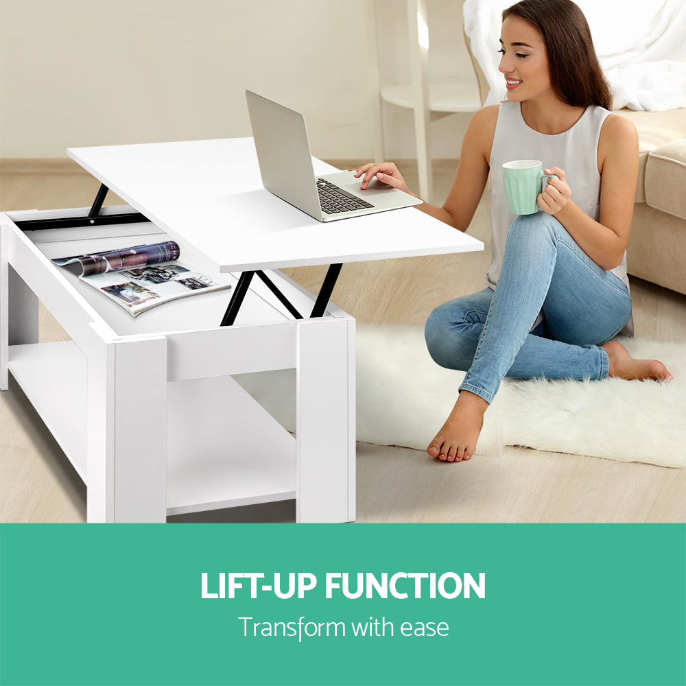 Lift-Top Coffee Table - Stylish White Finish-Furniture > Living Room > Coffee Tables-Nomica Living