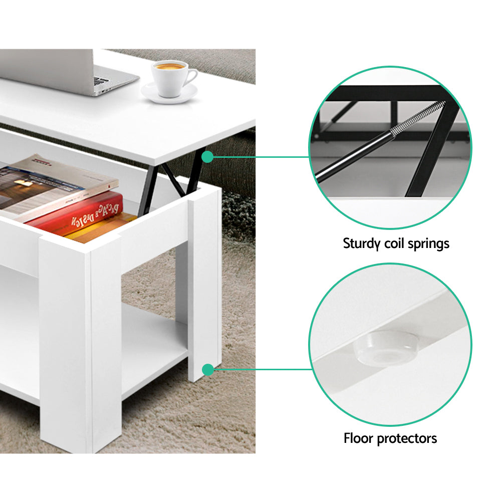 Lift-Top Coffee Table - Stylish White Finish-Furniture > Living Room > Coffee Tables-Nomica Living