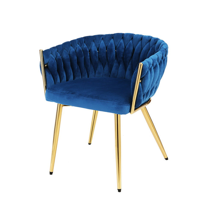 Blue Velvet Weaving Armchair