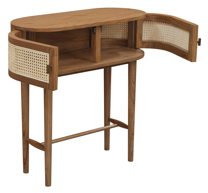 Centrum Furniture 2 Door Mindi Timber Console Table with Rattan Detail-Furniture > Living Room > Side Tables-Nomica Living