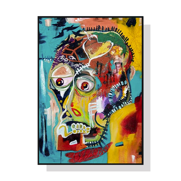 Pop Art Head Wall Art – 70cm x 100cm Black Frame Canvas