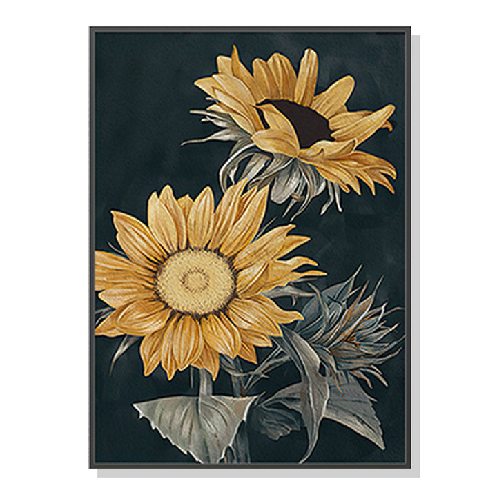 Sunflowers Wall Art – 80cm x 120cm Black Frame Canvas