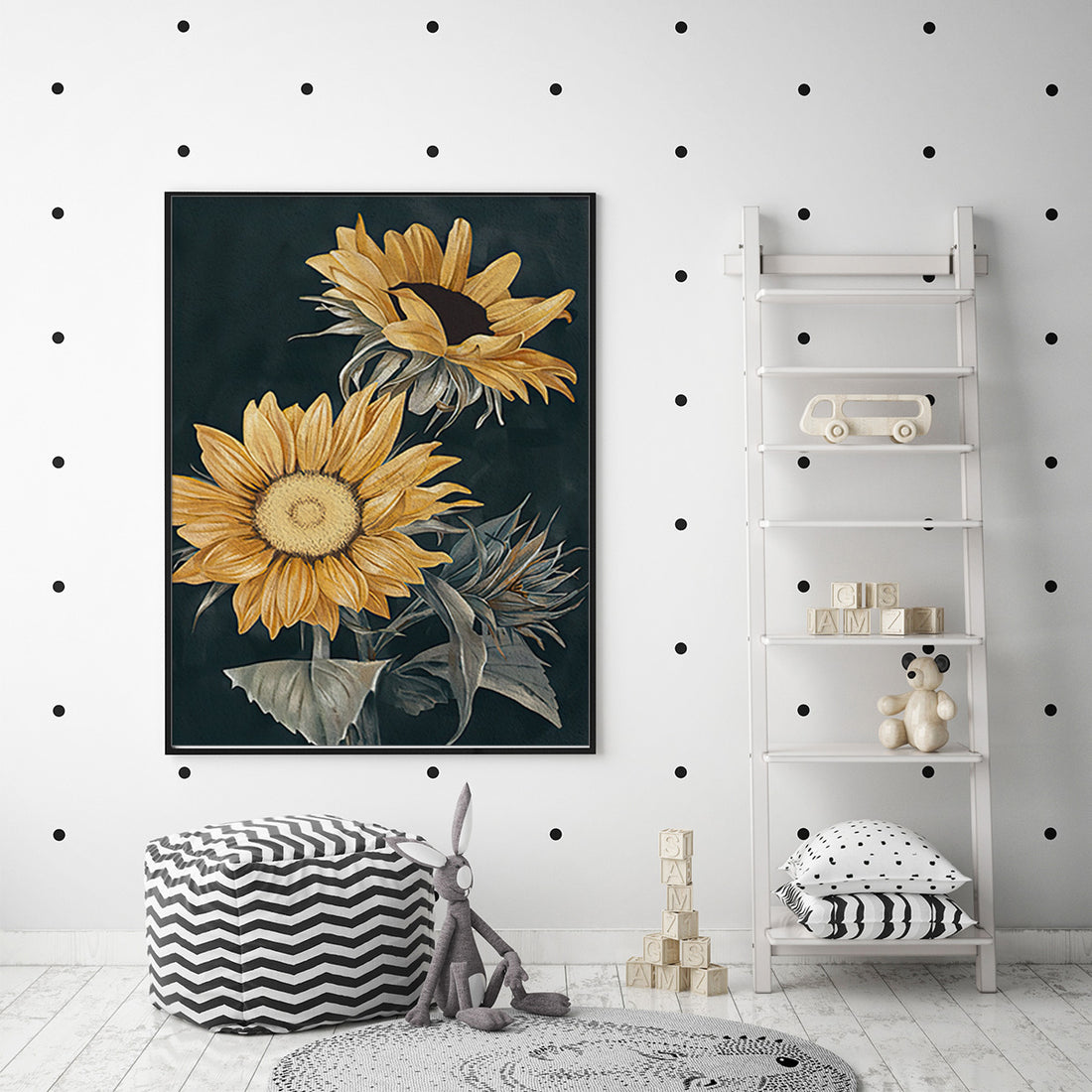 Sunflowers Wall Art – 80cm x 120cm Black Frame Canvas