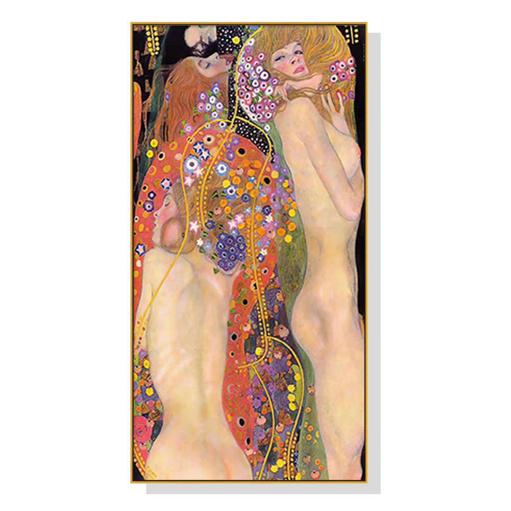 Water Serpents by Gustav Klimt Wall Art – 60cm x 120cm Gold Frame Canvas