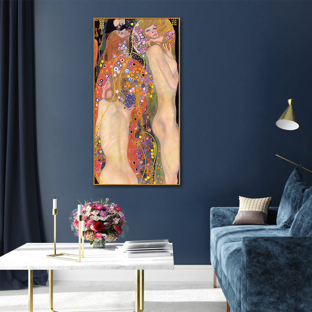 Water Serpents by Gustav Klimt Wall Art – 60cm x 120cm Gold Frame Canvas