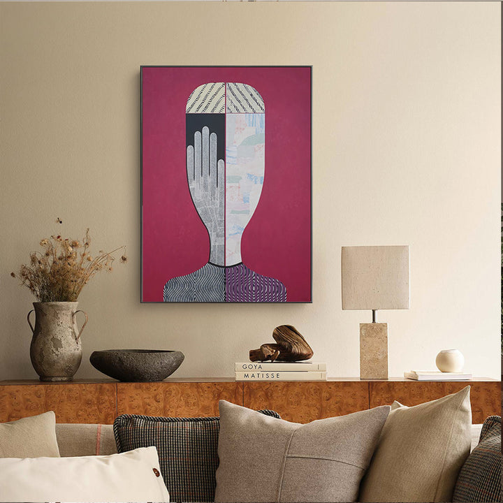 Abstract Woman Wall Art – 80cm x 120cm Black Frame Canvas