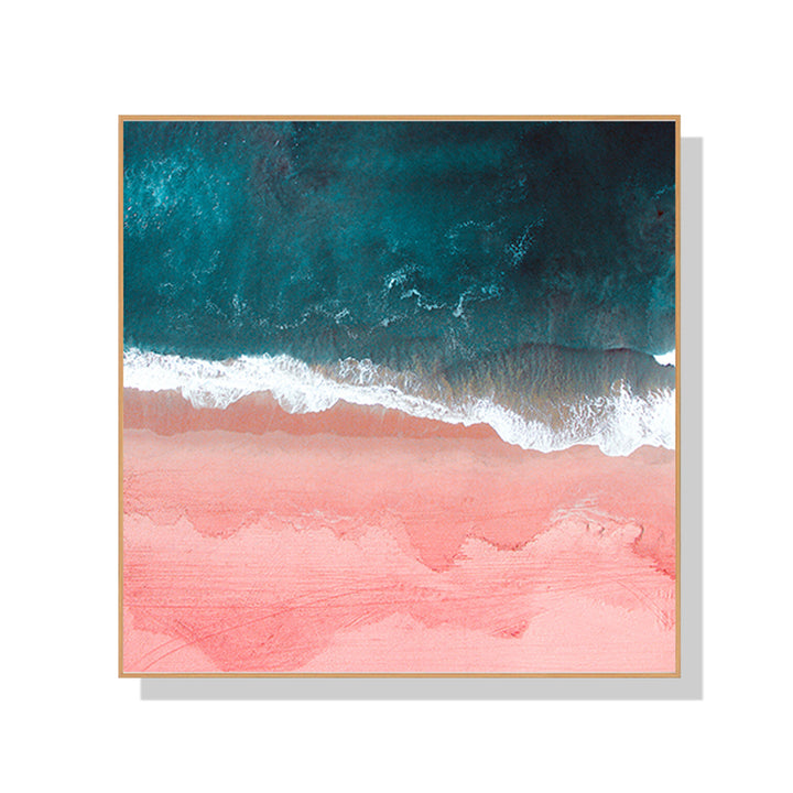 Pink Sea Wall Art – 100cm x 100cm Wood Frame Canvas