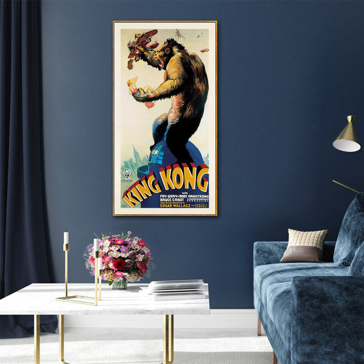 King Kong 1933 Wall Art – 60cm x 120cm Gold Frame Canvas