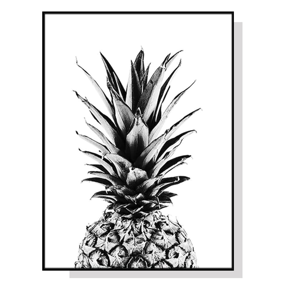 Pineapple Wall Art – 80x120cm Black Frame Canvas