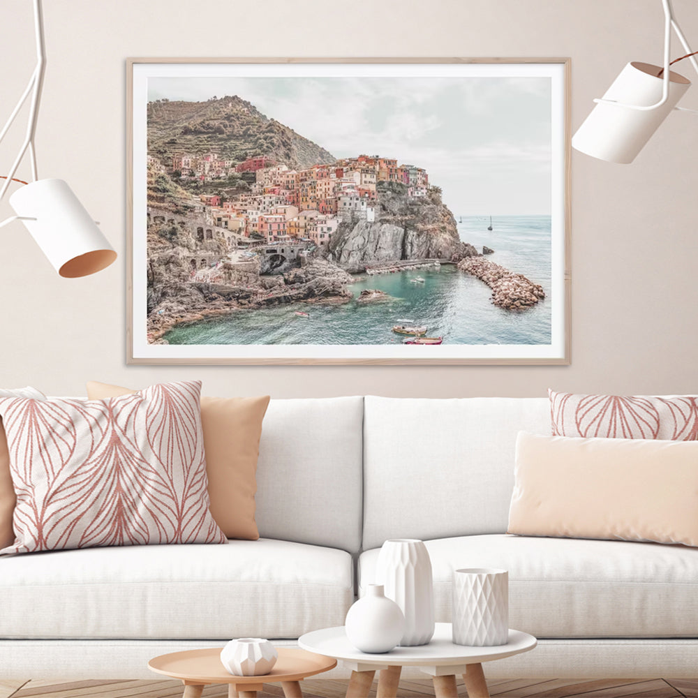 Cinque Terre Wall Art – 80x120cm Wood Frame Canvas