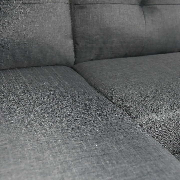 Linen Corner Sofa Lounge Couch Modular Furniture L-Shape with Right Chaise - Grey-Furniture > Sofas > Sofas & Sofa Beds-Nomica Living