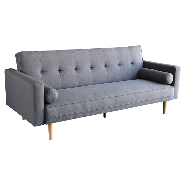 Madison 3-Seater Sofa Bed Lounge Couch Futon Linen Suite - Dark Grey-Furniture > Sofas > Sofas & Sofa Beds-Nomica Living