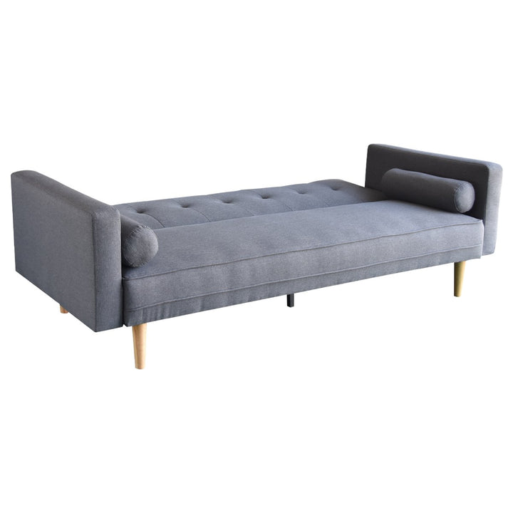 Madison 3-Seater Sofa Bed Lounge Couch Futon Linen Suite - Dark Grey-Furniture > Sofas > Sofas & Sofa Beds-Nomica Living