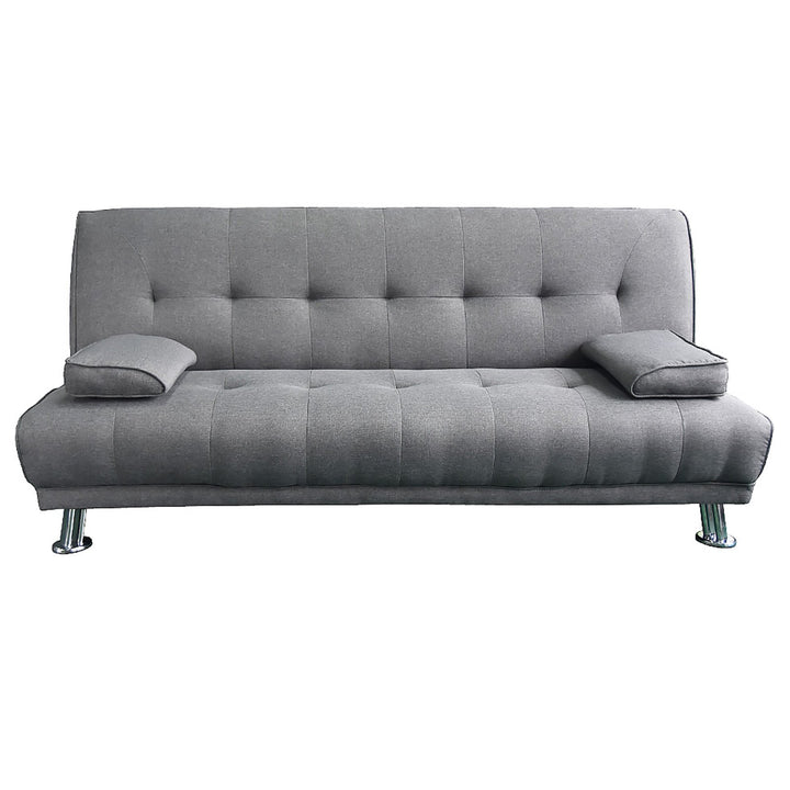 Manhattan 3-Seater Sofa Bed Lounge Couch Futon Linen Suite - Light Grey-Furniture > Sofas > Sofas & Sofa Beds-Nomica Living