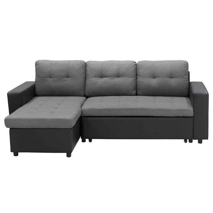 L-Shaped Corner Linen Sofa Lounge Couch – Grey-Furniture > Sofas > Sofas & Sofa Beds-Nomica Living