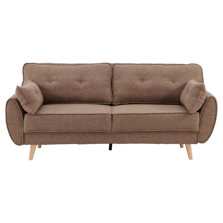 3-Seater Modular Linen Fabric Sofa Bed Couch Futon Suite - Brown-Furniture > Sofas > Sofas & Sofa Beds-Nomica Living