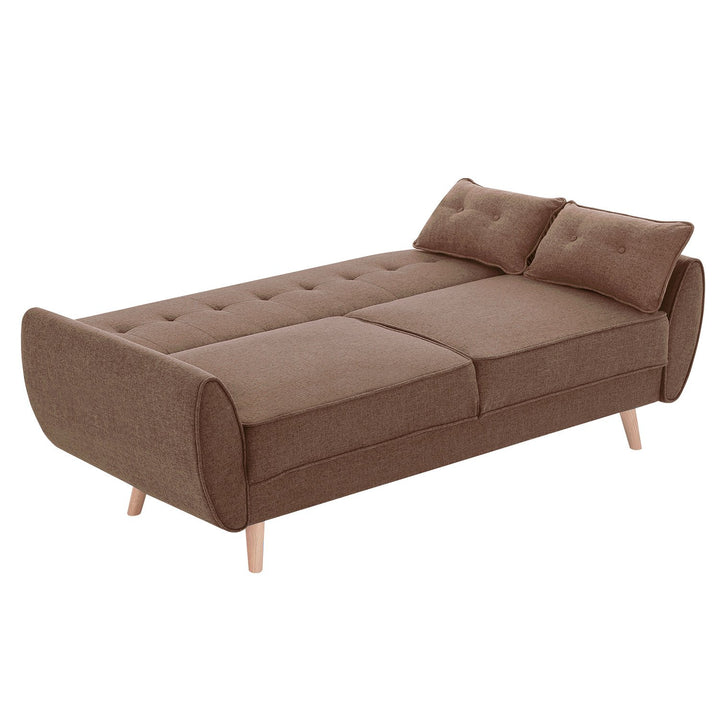 3-Seater Modular Linen Fabric Sofa Bed Couch Futon Suite - Brown-Furniture > Sofas > Sofas & Sofa Beds-Nomica Living