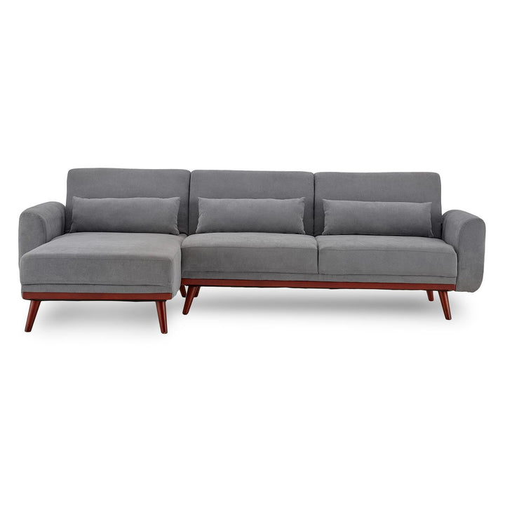 Faux Velvet Sofa Bed Couch Lounge Chaise Cushions - Light Grey-Furniture > Sofas > Sofas & Sofa Beds-Nomica Living