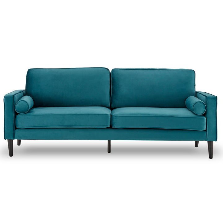 Faux 3-Seater Velvet Sofa Bed Couch Furniture Lounge Suite - Blue-Furniture > Sofas > Sofas & Sofa Beds-Nomica Living