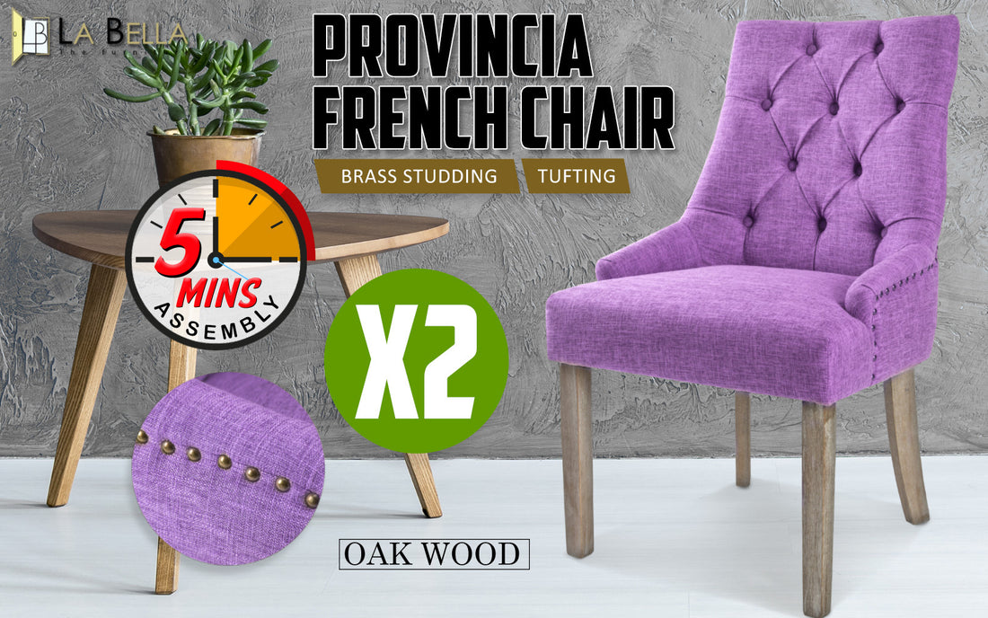 Amour Violet French Provincial Dining Chairs (Set of 2)