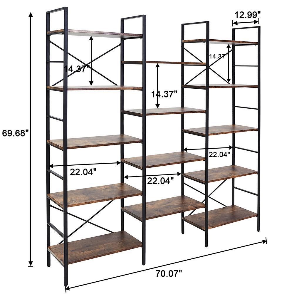 Industrial Shelf Bookshelf – Vintage Wood and Metal Bookcase