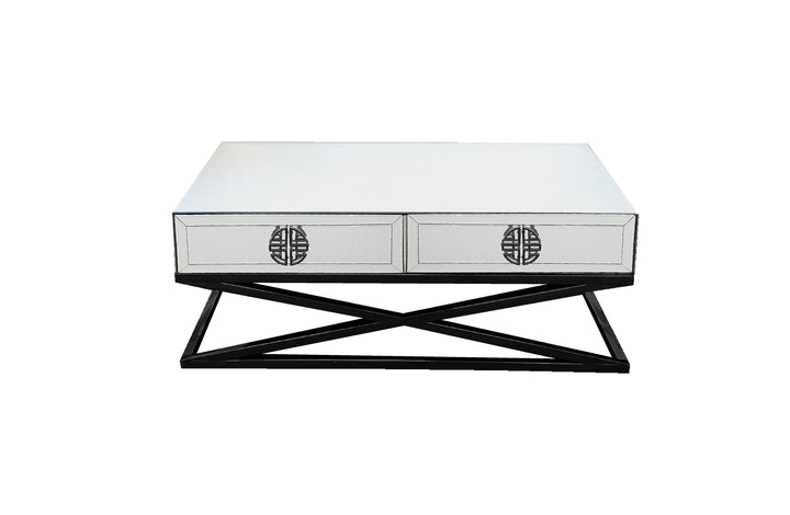 Mirrored Coffee Table with Black Legs-Furniture > Living Room > Coffee Tables-Nomica Living