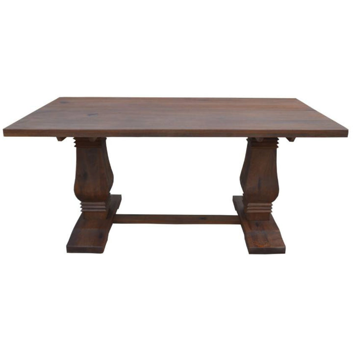 French Provincial Pedestal Dining Table - 200cm Solid Timber Classic Elegant Furniture