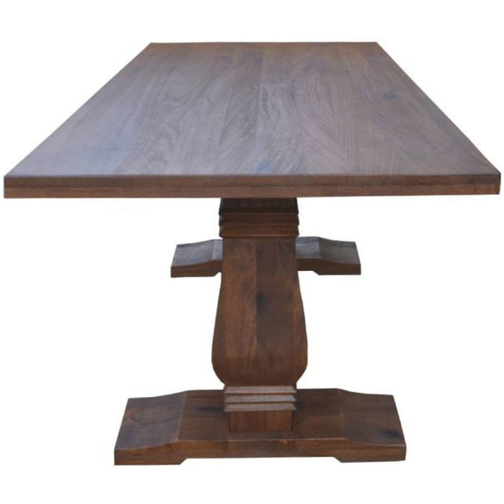 French Provincial Pedestal Dining Table - 200cm Solid Timber Classic Elegant Furniture