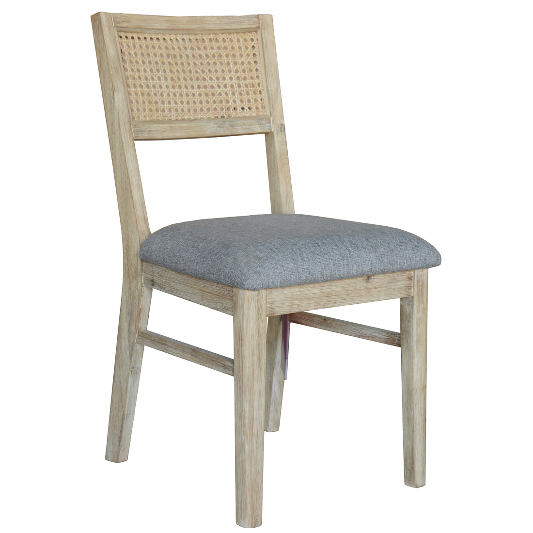 Brown Acacia Timber Dining Chairs with Rattan (Set of 2)