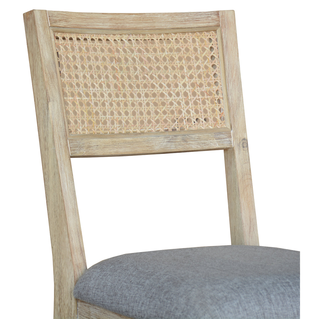 Brown Acacia Timber Dining Chairs with Rattan (Set of 2)