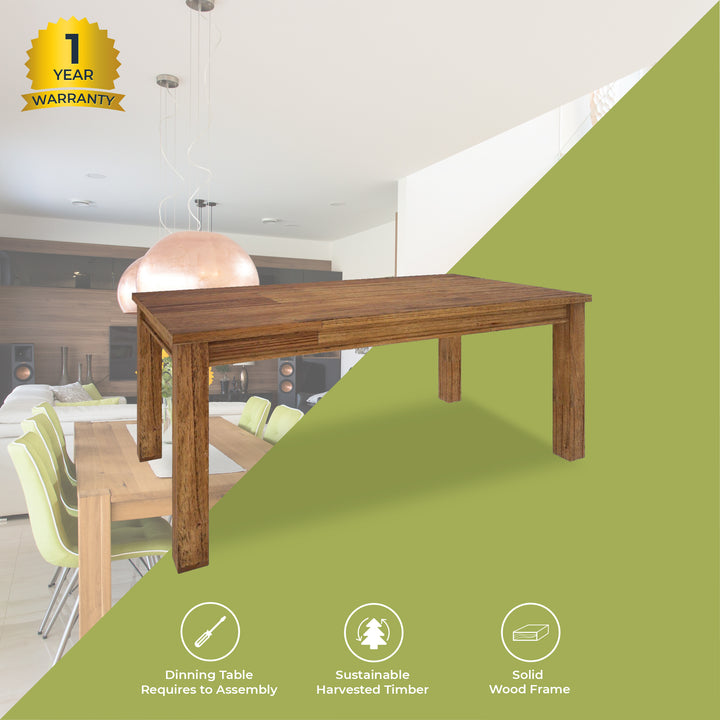 Mt Ash Wood Dining Table - 190cm Natural Brown Modern Dining Furniture