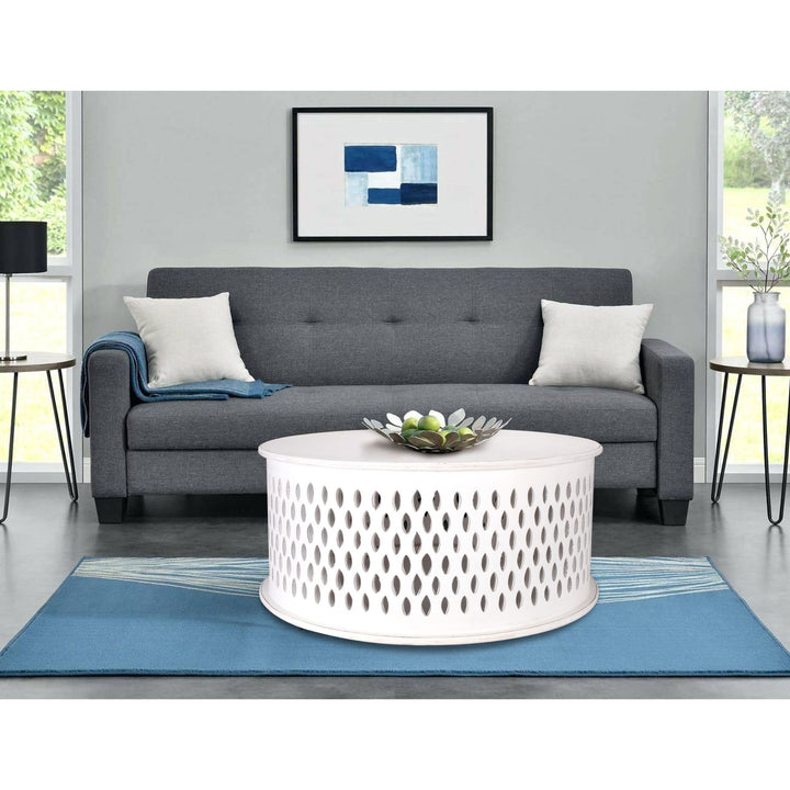 Pansy Wooden Round 80cm Coffee Table - White-Furniture > Living Room > Coffee Tables-Nomica Living