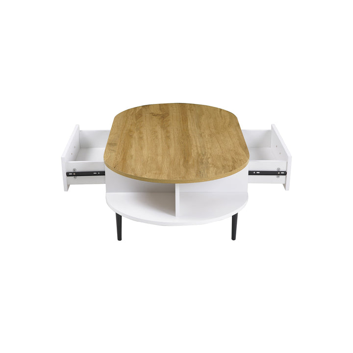 POLISH Timber-Top Contemporary Coffee Table-Furniture > Living Room > Coffee Tables-Nomica Living