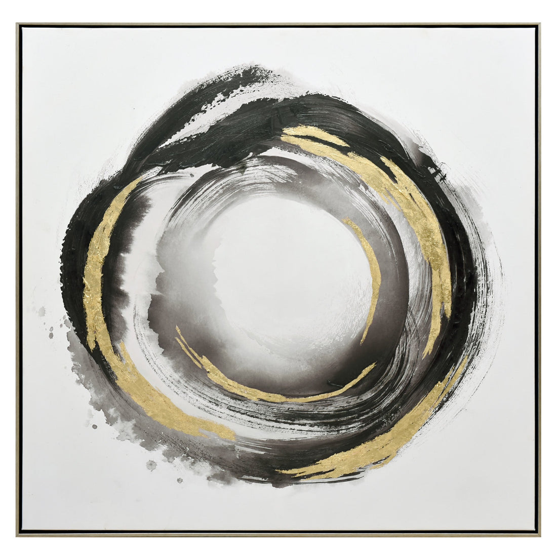 Orbiting Elegance Champagne Wall Art – 100cm x 100cm Framed Canvas