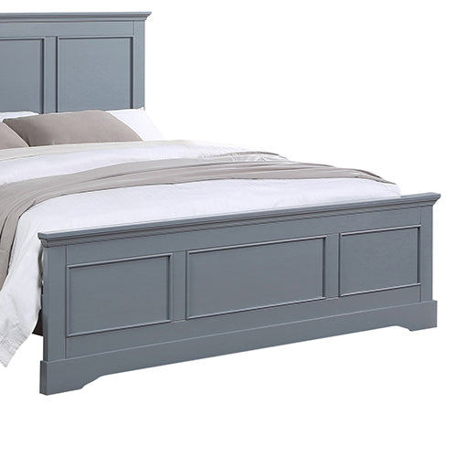 4-Piece King Size Bedroom Suite with Grey Solid Wood Bed, Bedside Table & Dresser