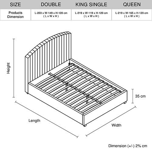 King Single Size Bed Frame with Pink Velvet Upholstery and High Headboard