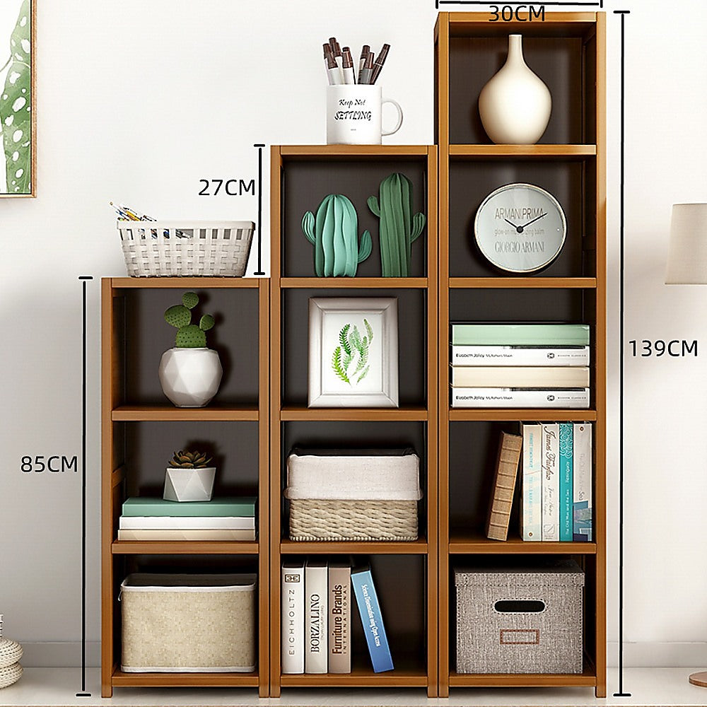 Bamboo Adjustable Shelf Bookcase – Versatile Display Storage Rack