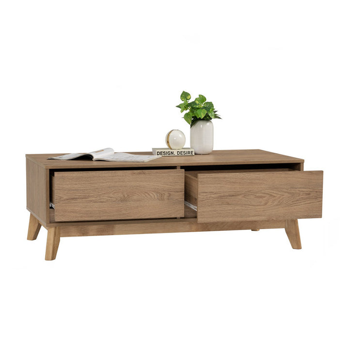 Hirado Coffee Table with Storage Drawers - Natural Finish-Furniture > Living Room > Coffee Tables-Nomica Living