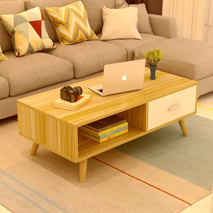 Modern Coffee Table with Drawer & Open Shelf Storage-Furniture > Living Room > Coffee Tables-Nomica Living