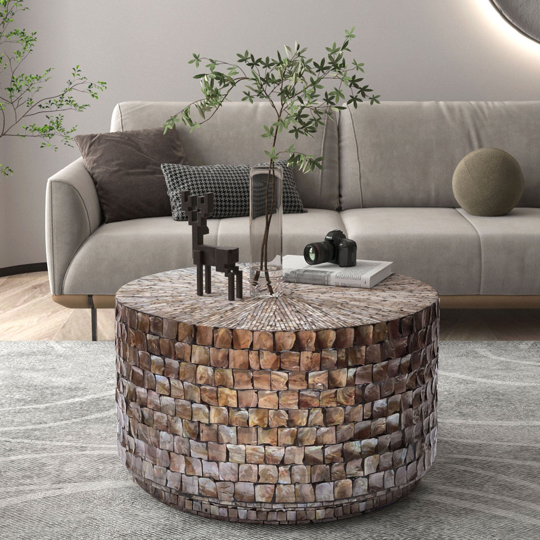 Luxury Mother of Pearl Handmade Coffee Table-Furniture > Living Room > Coffee Tables-Nomica Living