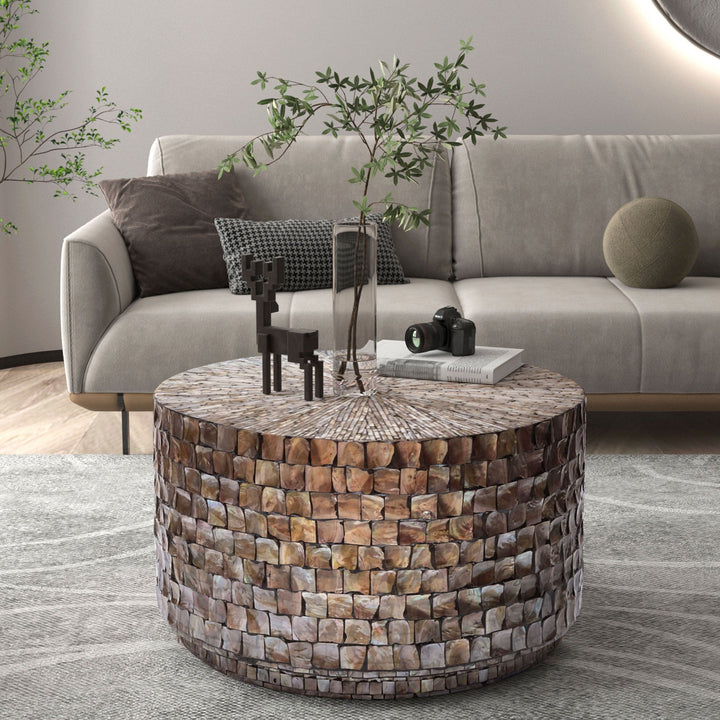 Luxury Mother of Pearl Handmade Coffee Table-Furniture > Living Room > Coffee Tables-Nomica Living