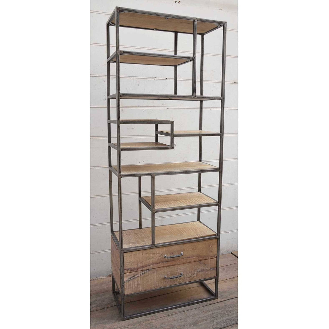 Slim Industrial Iron Bookcase – Stylish & Space-Saving