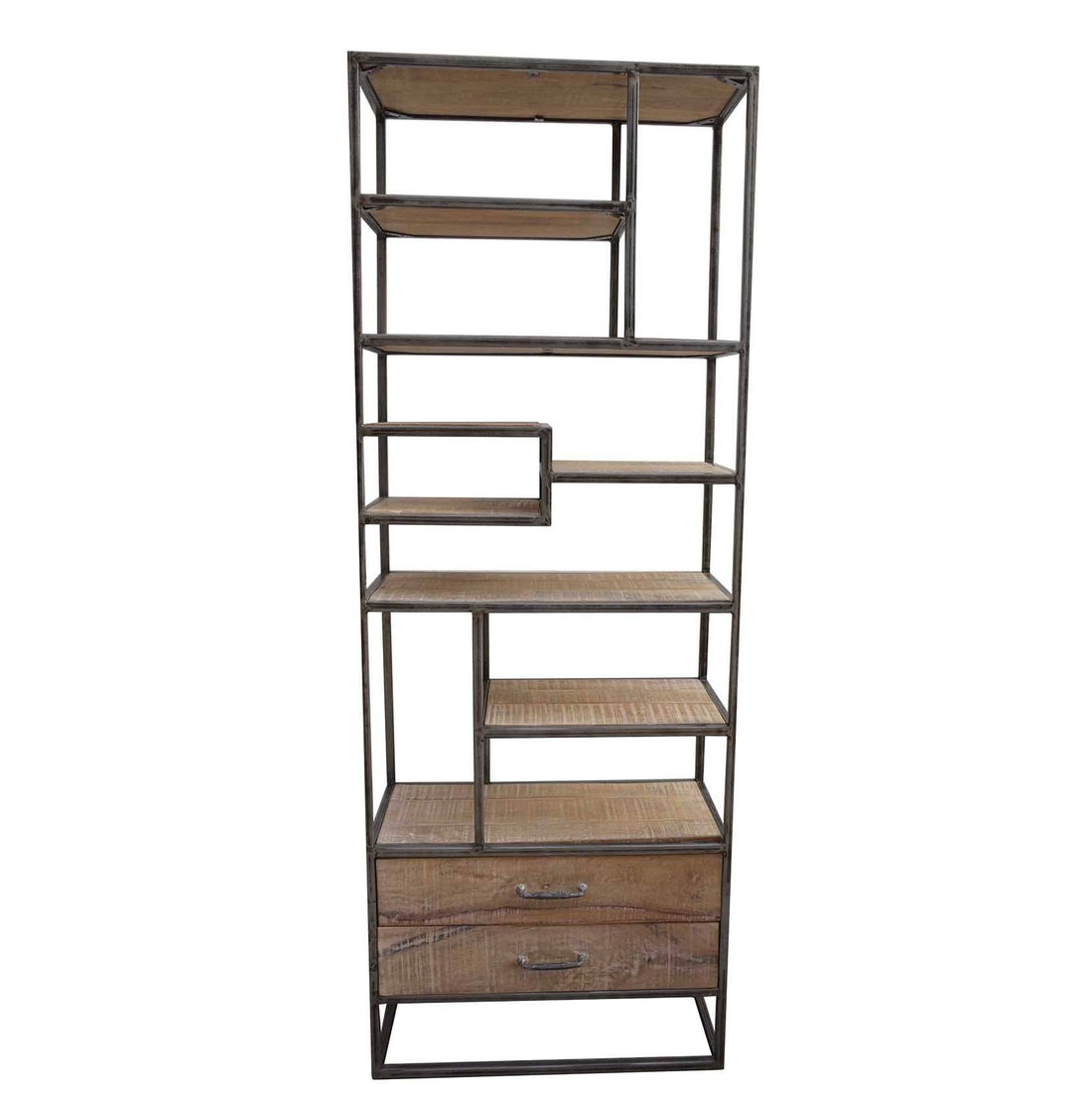 Slim Industrial Iron Bookcase – Stylish & Space-Saving