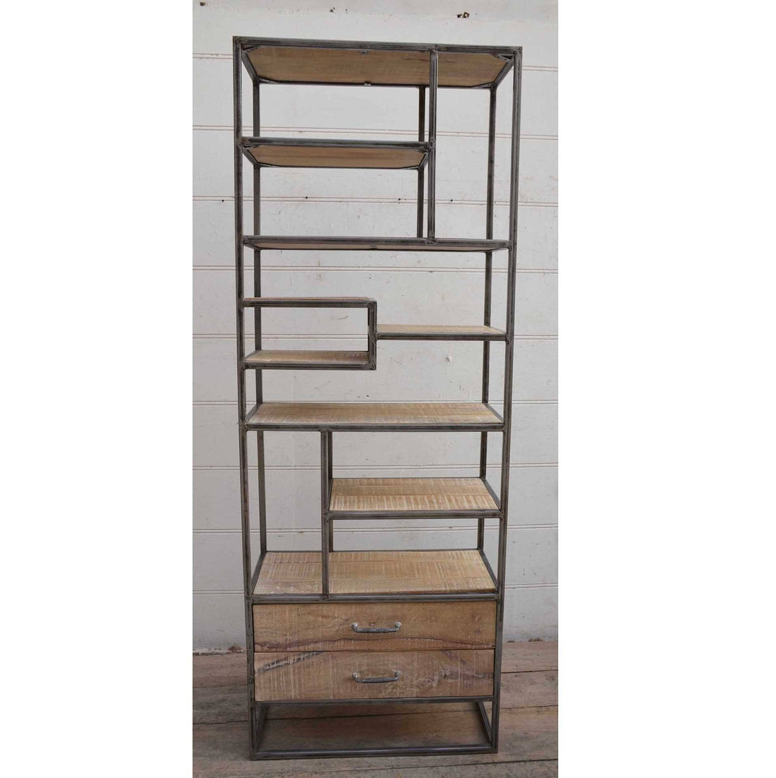 Slim Industrial Iron Bookcase – Stylish & Space-Saving