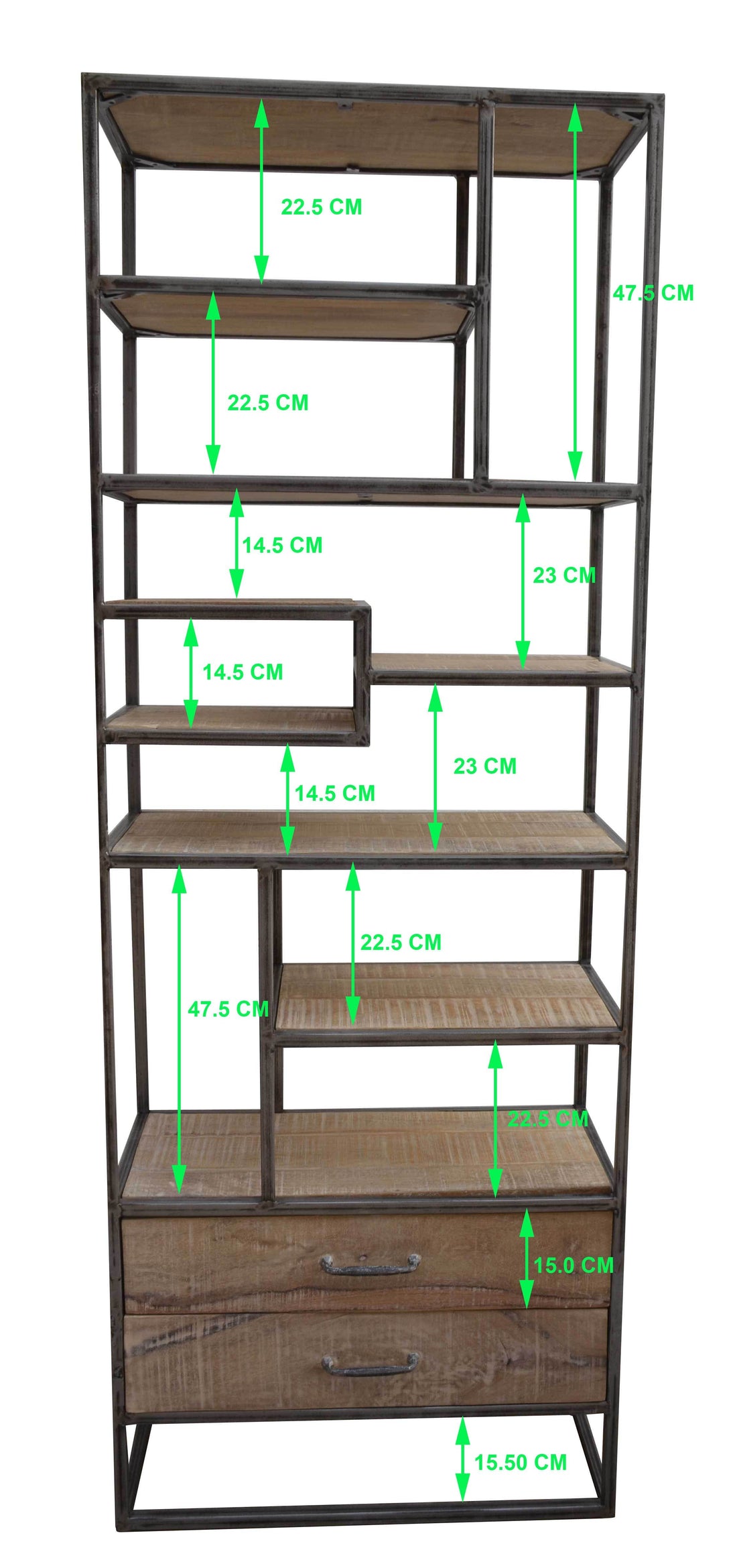 Slim Industrial Iron Bookcase – Stylish & Space-Saving